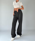 Tremix High-Waist Wide Leg Black Pants | Elastic Waist Trousers