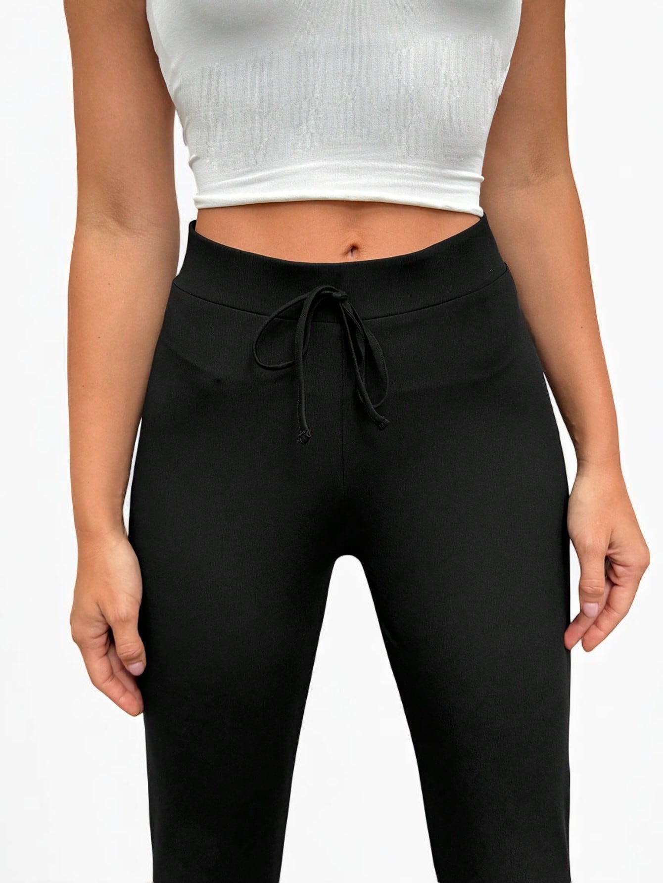 Tremix High-Waist Black Flare Pants | Drawstring Leggings for Women