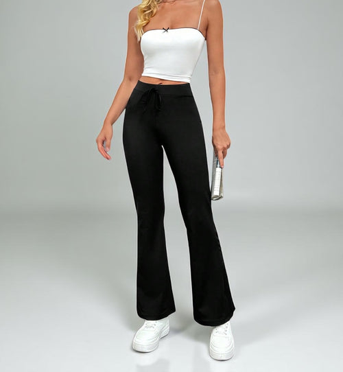 Tremix High-Waist Black Flare Pants | Drawstring Leggings for Women